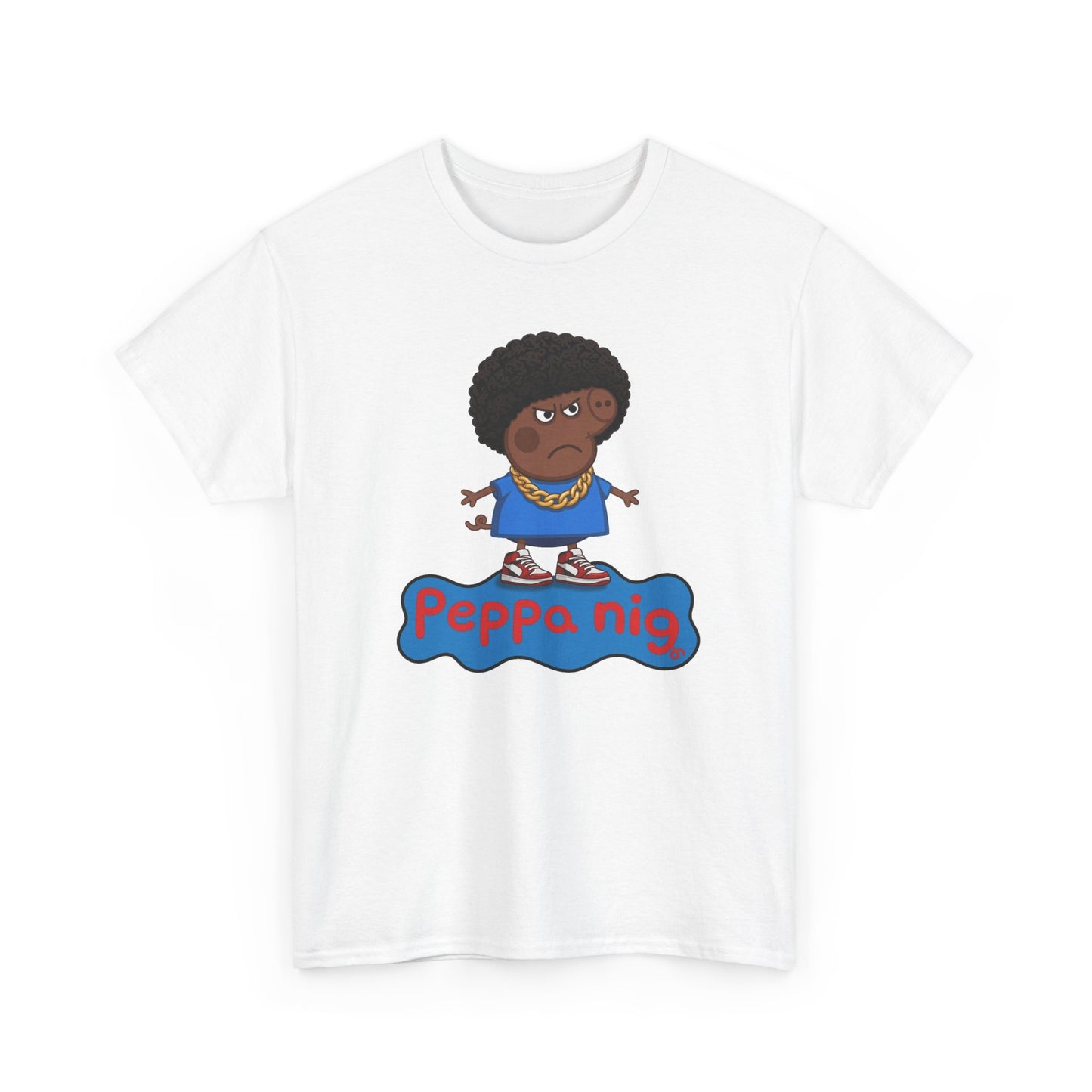 Cartoon Afro Character Tee | Funny Peppa Style Graphic T-Shirt