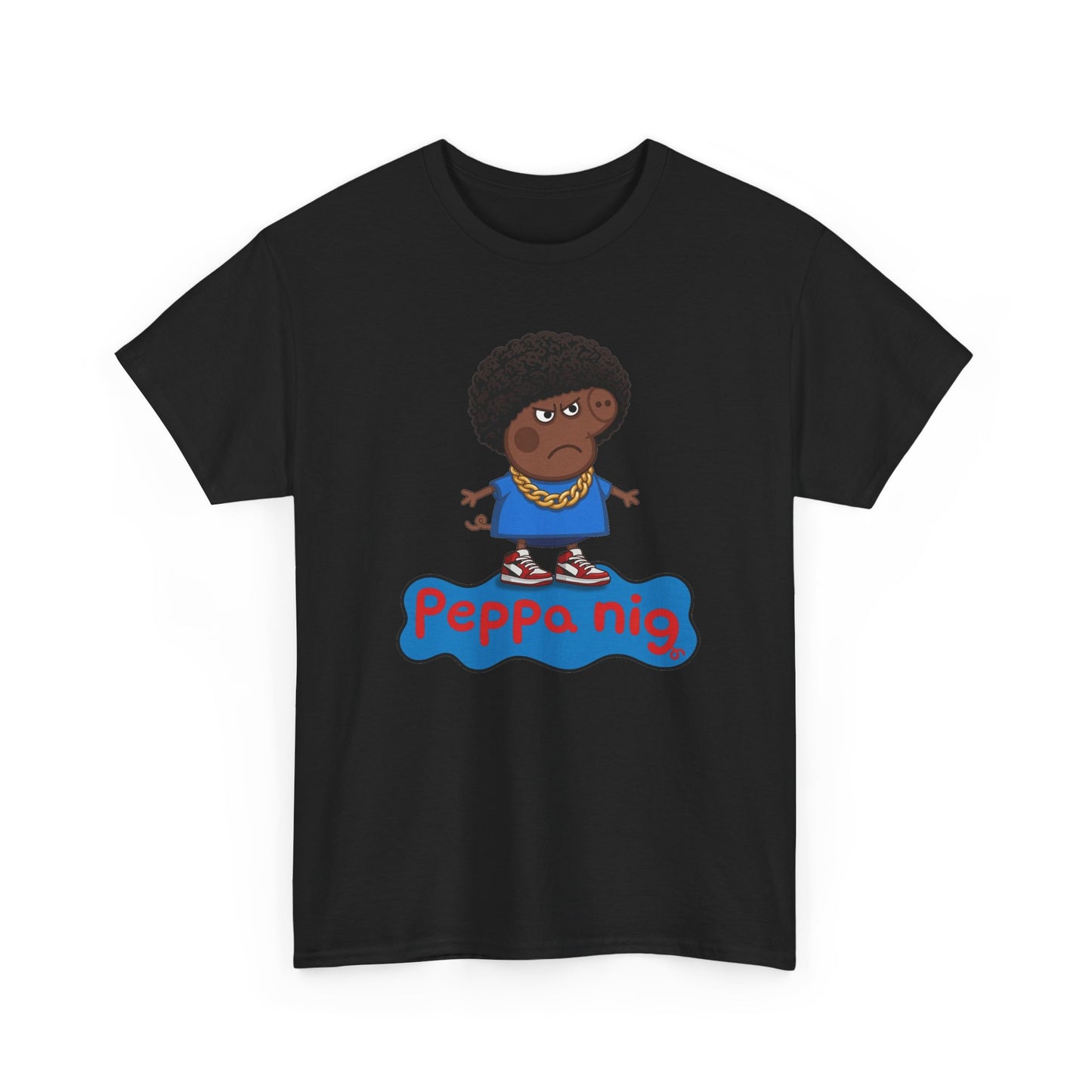 Cartoon Afro Character Tee | Funny Peppa Style Graphic T-Shirt