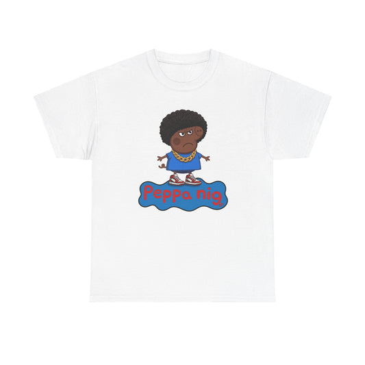 Cartoon Afro Character Tee | Funny Peppa Style Graphic T-Shirt