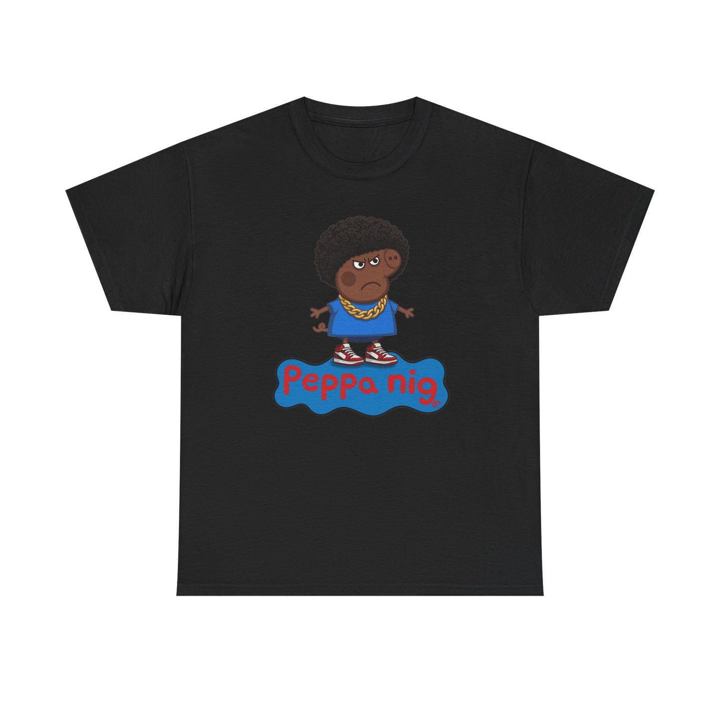 Cartoon Afro Character Tee | Funny Peppa Style Graphic T-Shirt